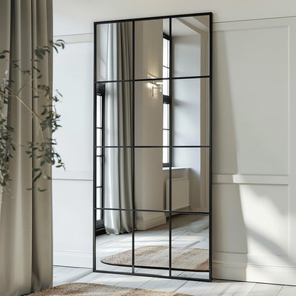 Windowpane Mirror Full Length 71"x30" Wall Mounted Art Pane Mirror Farmhouse Decorative Floor