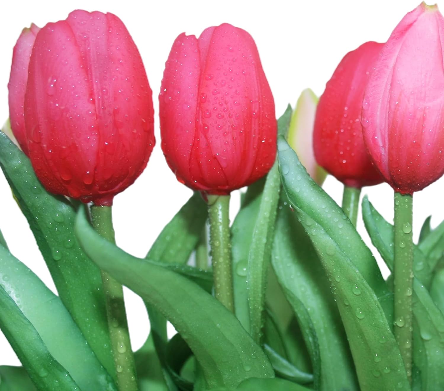 15pcs Artificial Tulips Flowers, Fake Tulips Real Touch, Faux Latex Bouquets, for Party Wedding