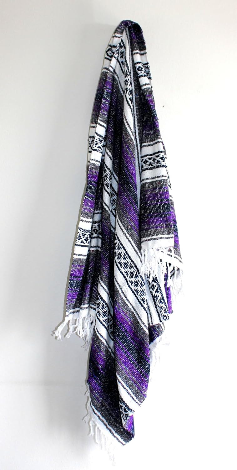 Del Mex Classic Mexican Blanket, Large Authentic Woven Falsa Throw (70"x50"), Artisan Southwest