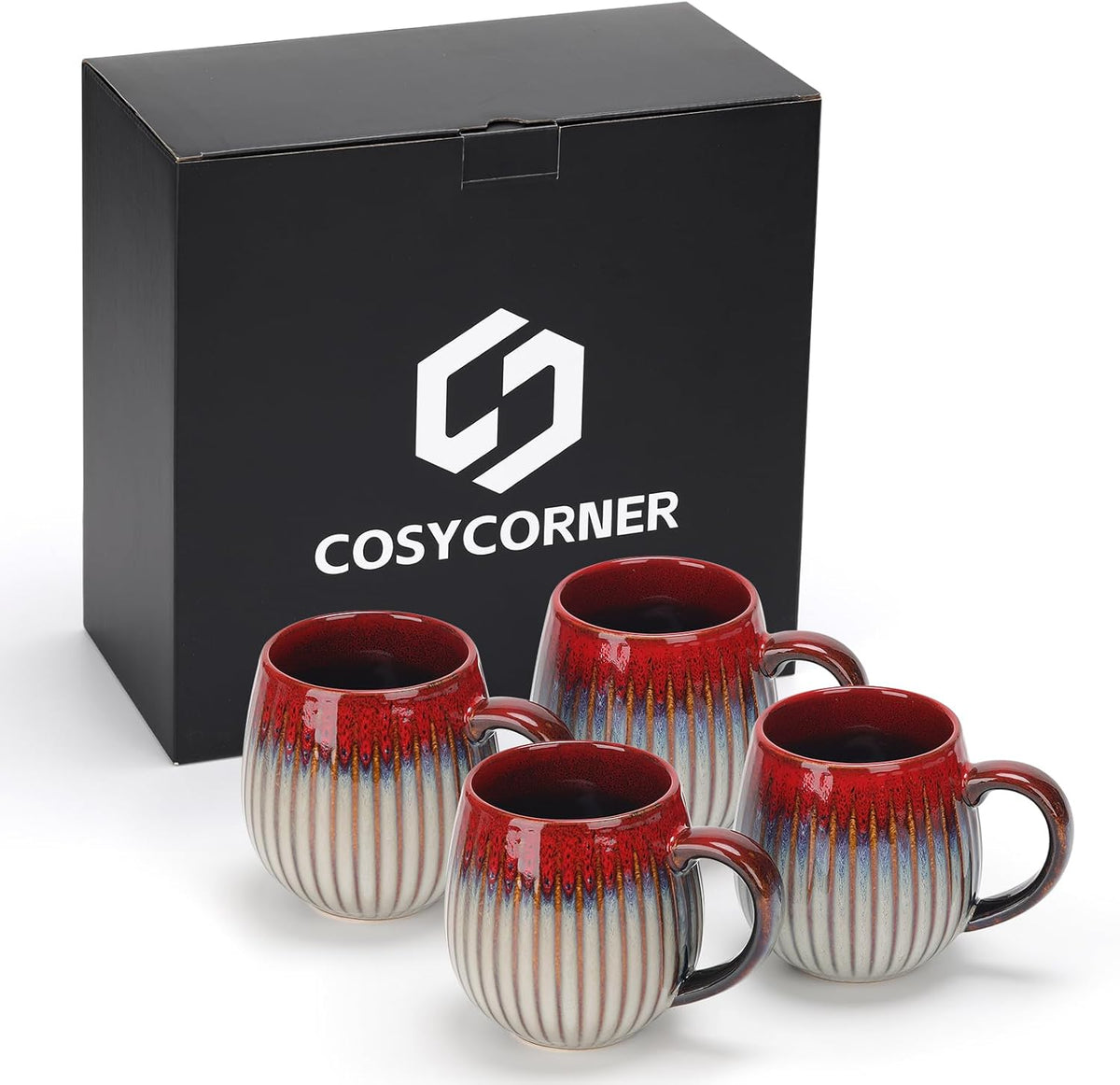 CosyCorner Ceramic Coffee Mugs Set, 17 oz Large Coffee Cups for Home and Office, Ceramic Cup for