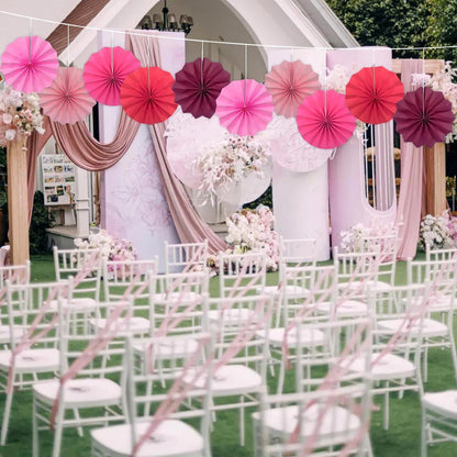 Pink Party Decorations,Pink Paper Decorations for Party,Baby Shower Decorations Party Paper Fans