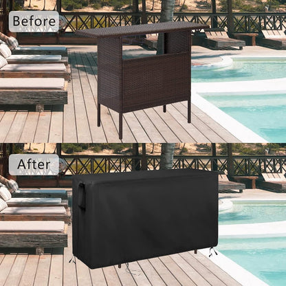 Kingling Outdoor Table Cover for Outdoor Bar Table, 55 Inch Waterproof Patio Bar Table Cover for