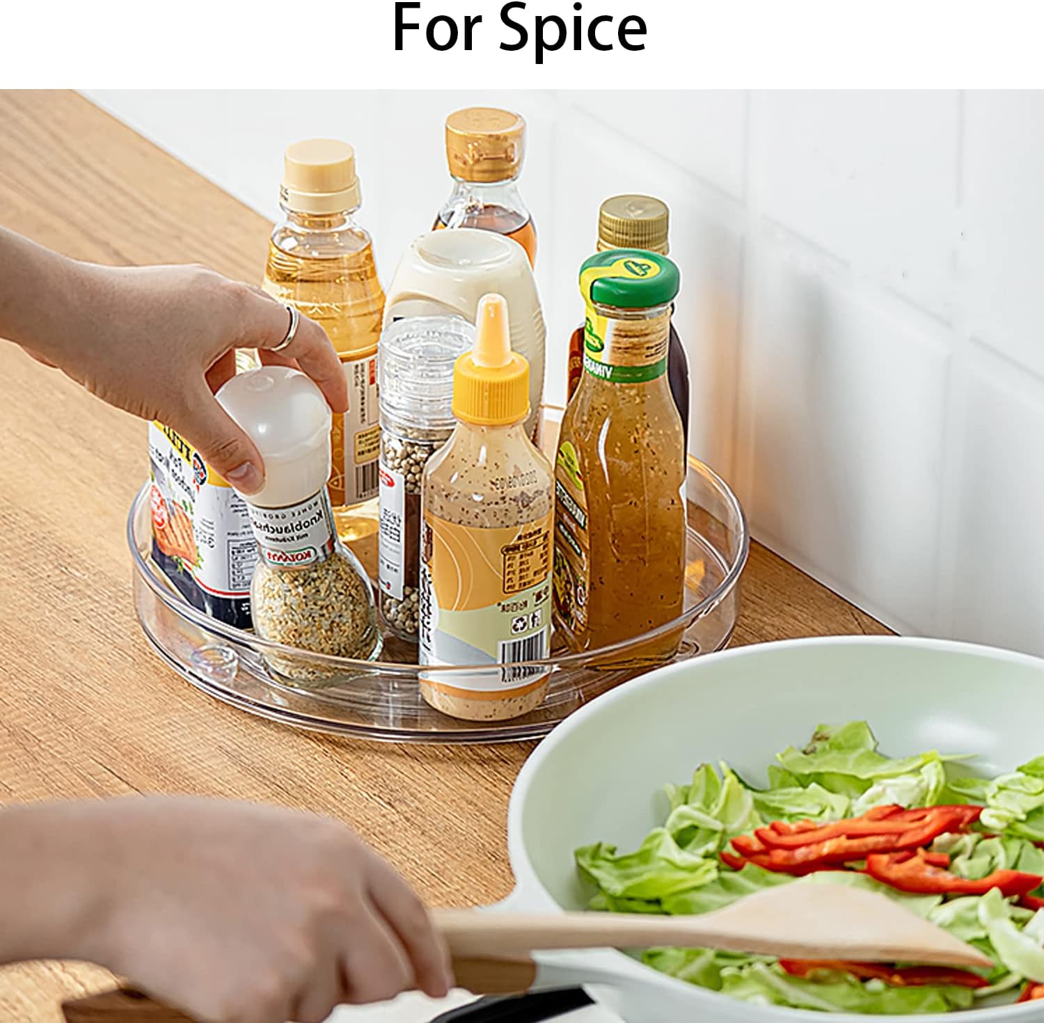 URALFA 9 Inch Lazy Susan Spice Rack Organizer, 360 Degree Rotating Round Lazy Susan Turntable for