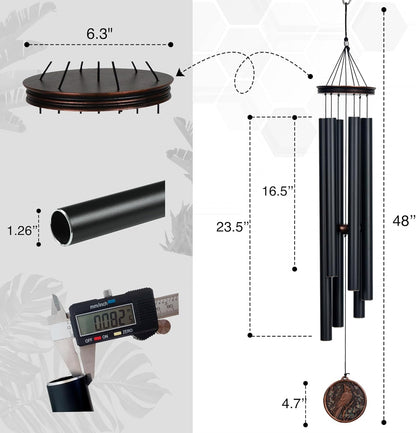 Vanquer Large Wind Chimes for Outside Deep Tone - 46'' Outdoor Clearance, Windchimes Outdoors