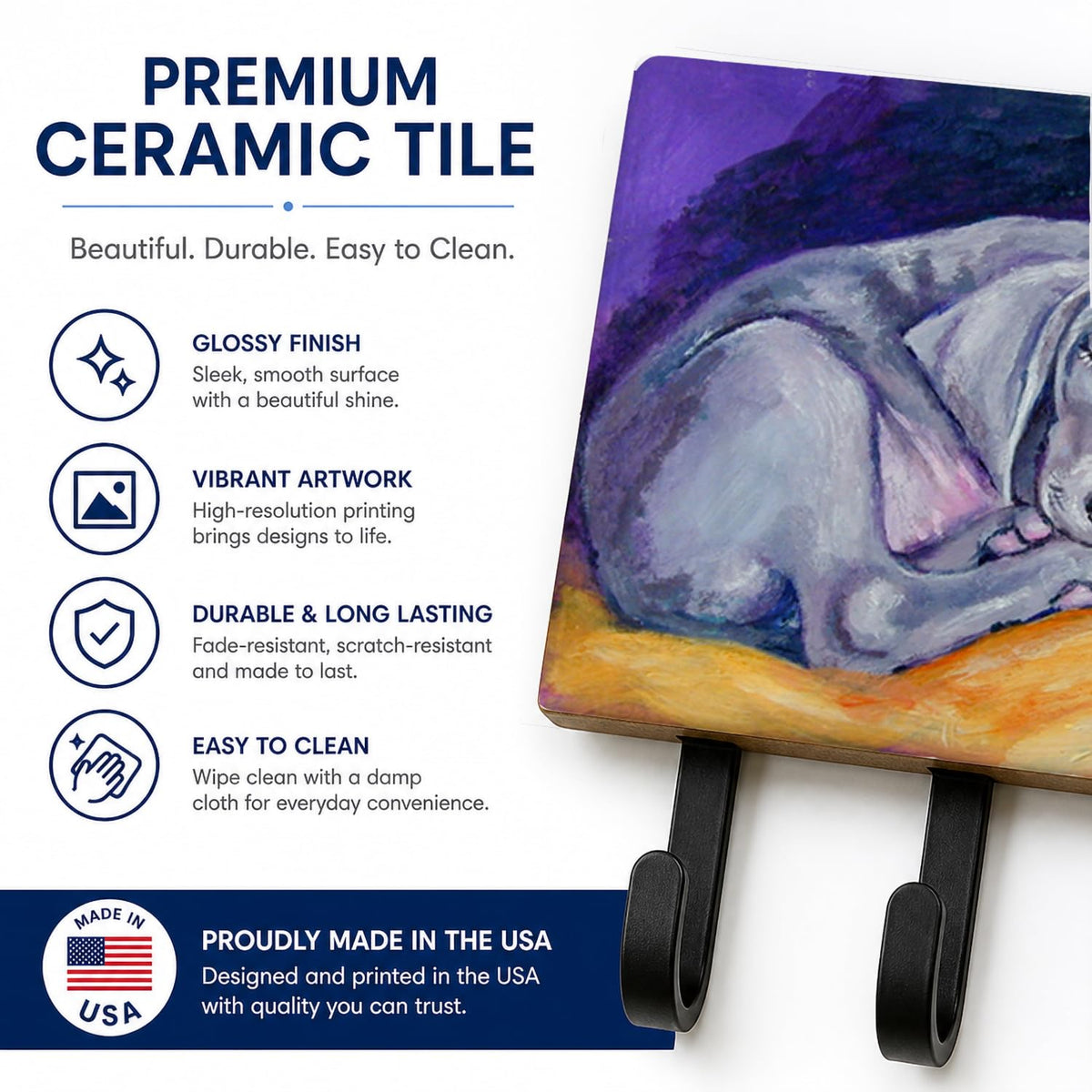 Caroline's Treasures 7354TH68 Weimaraner Snuggle Bunny Leash or Key Holder, Wall Hooks, Key Hooks