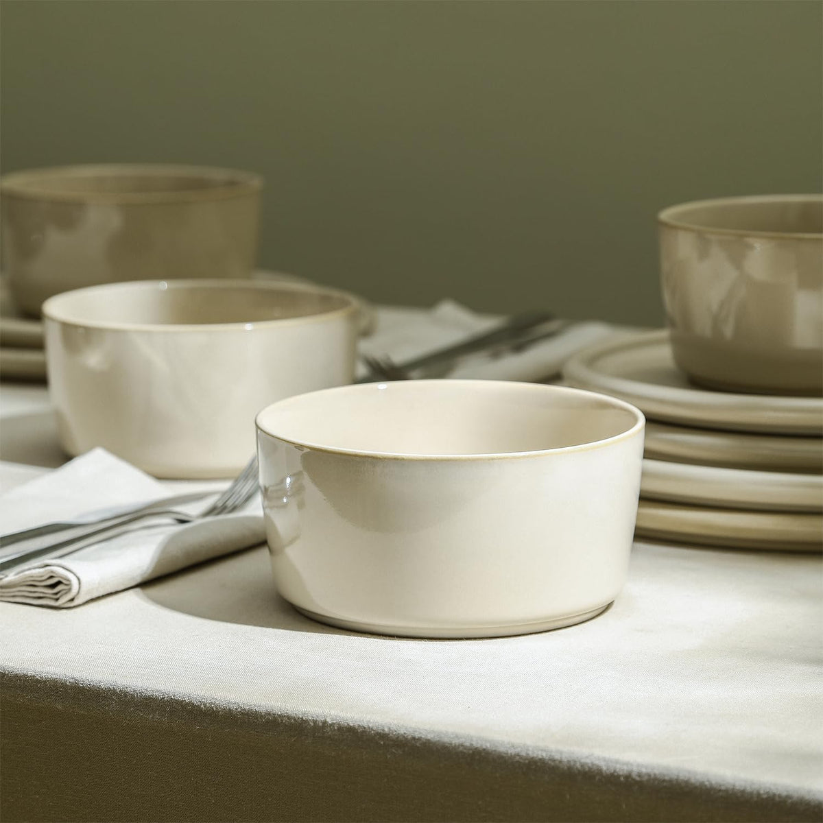 Stone Lain Eden 24-Piece Dinnerware Set Stoneware, Plates and Bowls Set, Dishwasher and Microwave