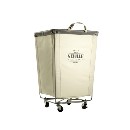 Seville Classics Large Commercial Heavy Duty Rolling Steel Frame Laundry Hamper Canvas Cart Bin, w/