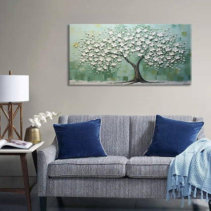 LASMOND Turquoise Tree of Life Wall Art for Living Room Canvas Prints Artwork Modern Abstract