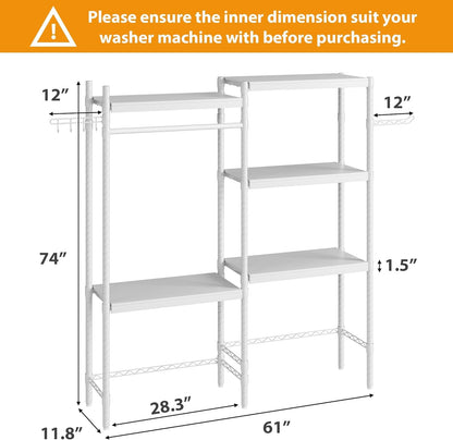 Double Row Over Washer and Dryer Storage Shelves, Laundry Room Organization and Storage, Heavy Duty