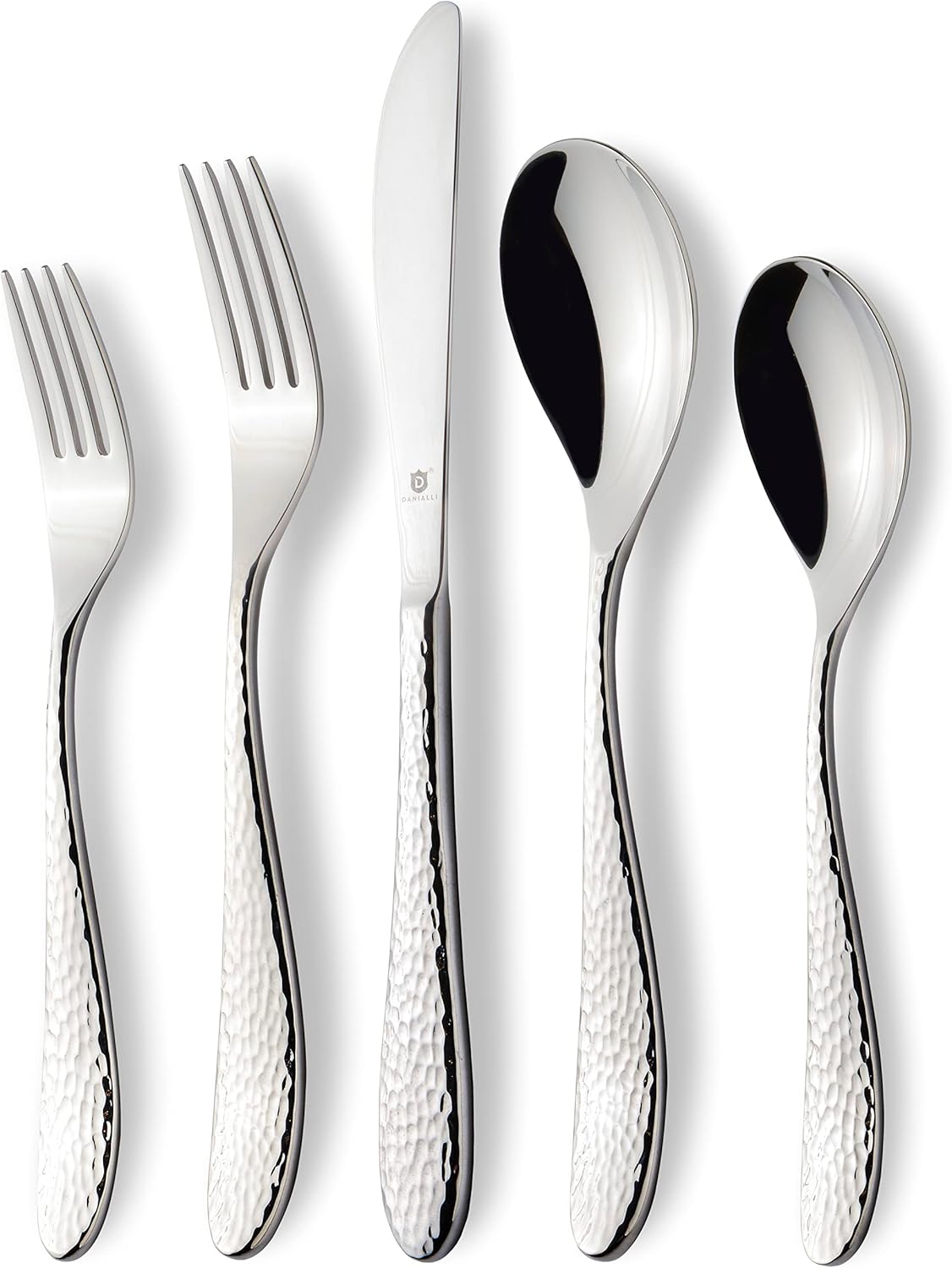 Hammered Silverware Set | Premium 18/10 Stainless Steel Flatware Service for 6 | Heavy-Duty &