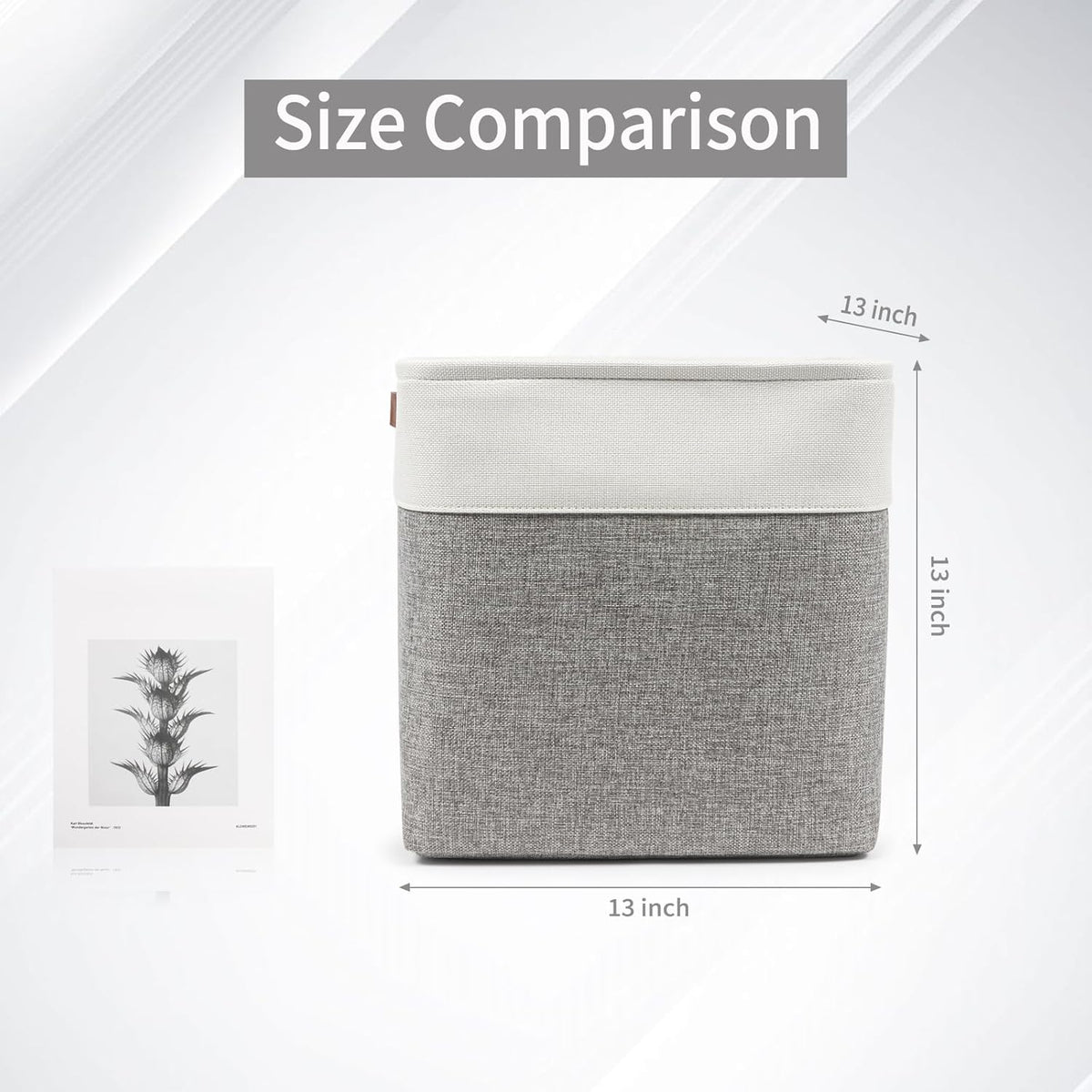 13x13 Cube Storage Bins, Collapsible Fabric Storage Box, 4 Pack Closet Baskets with Handles for
