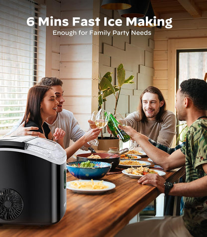 Silonn Nugget Ice Maker Countertop, Portable Pellet Ice Machine with Self-Cleaning Function, Sonic