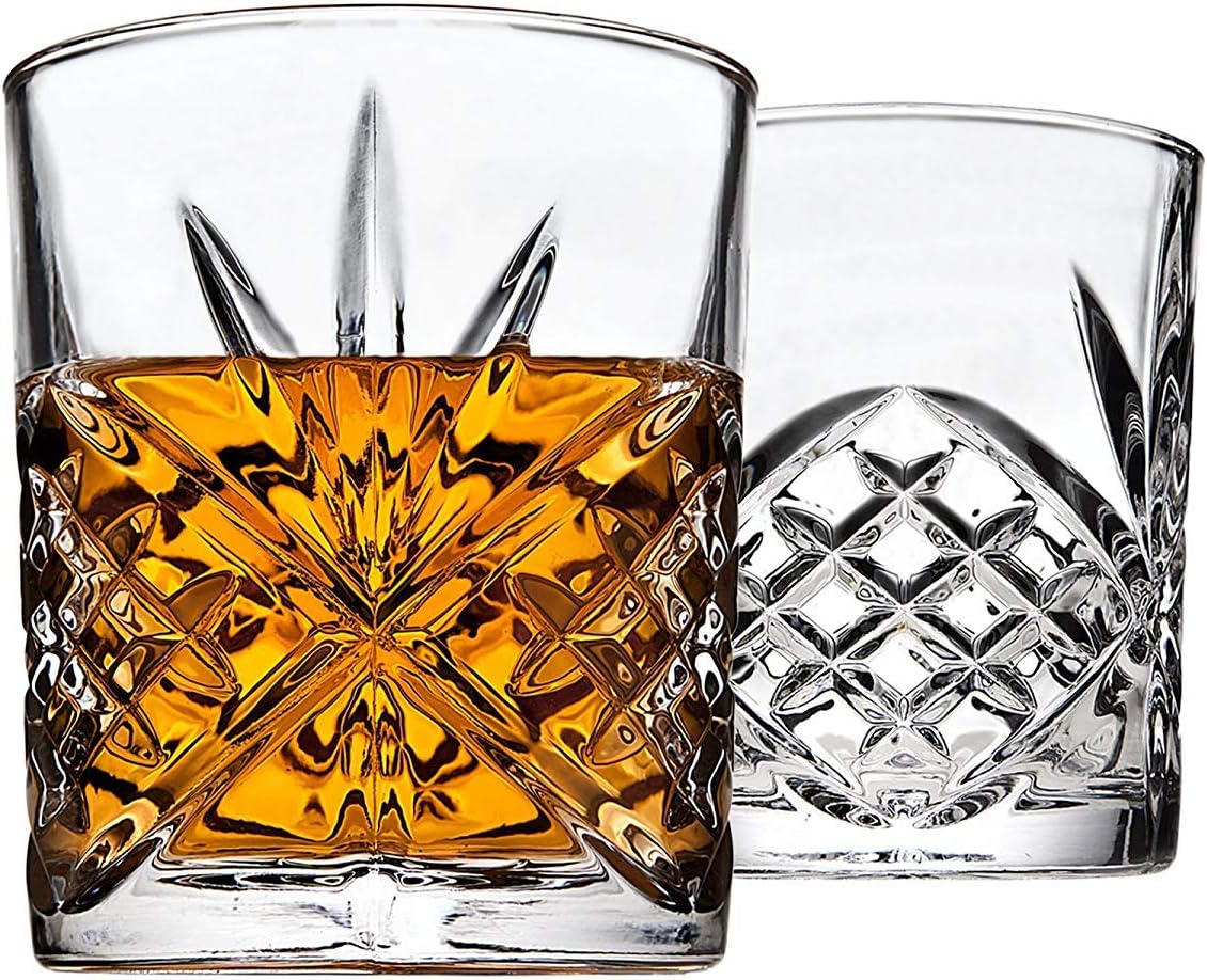 Godinger Whiskey Decanter and 6 Whiskey Glasses Bar set, for Liquor Scotch Bourbon Wine - Dublin