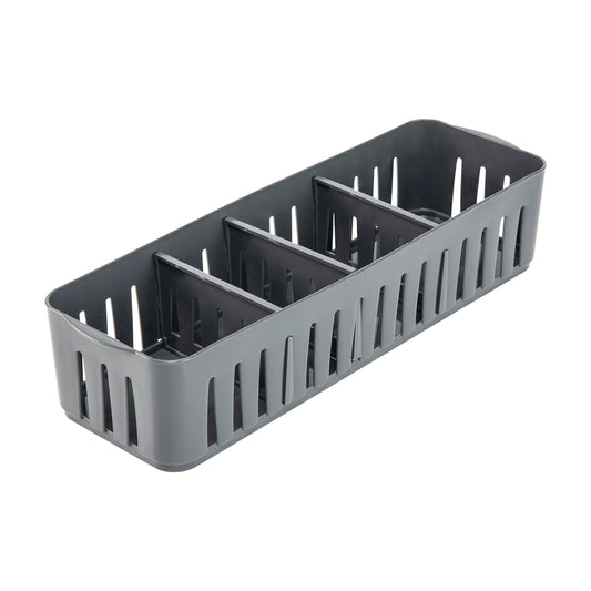 Simplify 4 Compartment Stackable Bin with Adjustable Dividers | Drawer Organizer | Storage Basket |