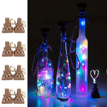 ZNYCYE Upgraded 8 Pack Solar Powered Wine Bottle Lights 20 LED Colored Starry Cork Light Fairy Cork