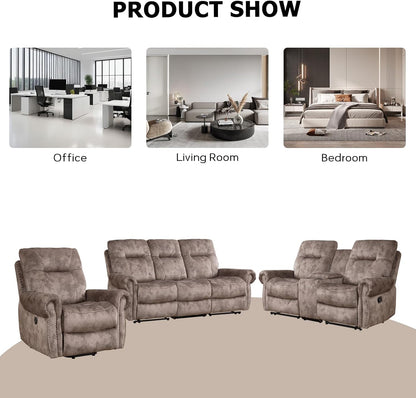 EBELLO Electric Power Recliner Chair with Massage and Heat, Soft Fabric Massage Recliner for