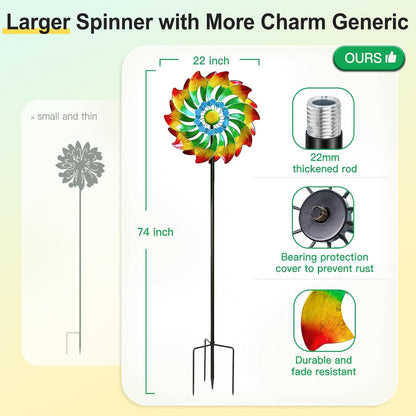 Wind Spinner - Metal Large Wind Spinners Outdoor - Windmill for Yard and Garden, Gift for Family