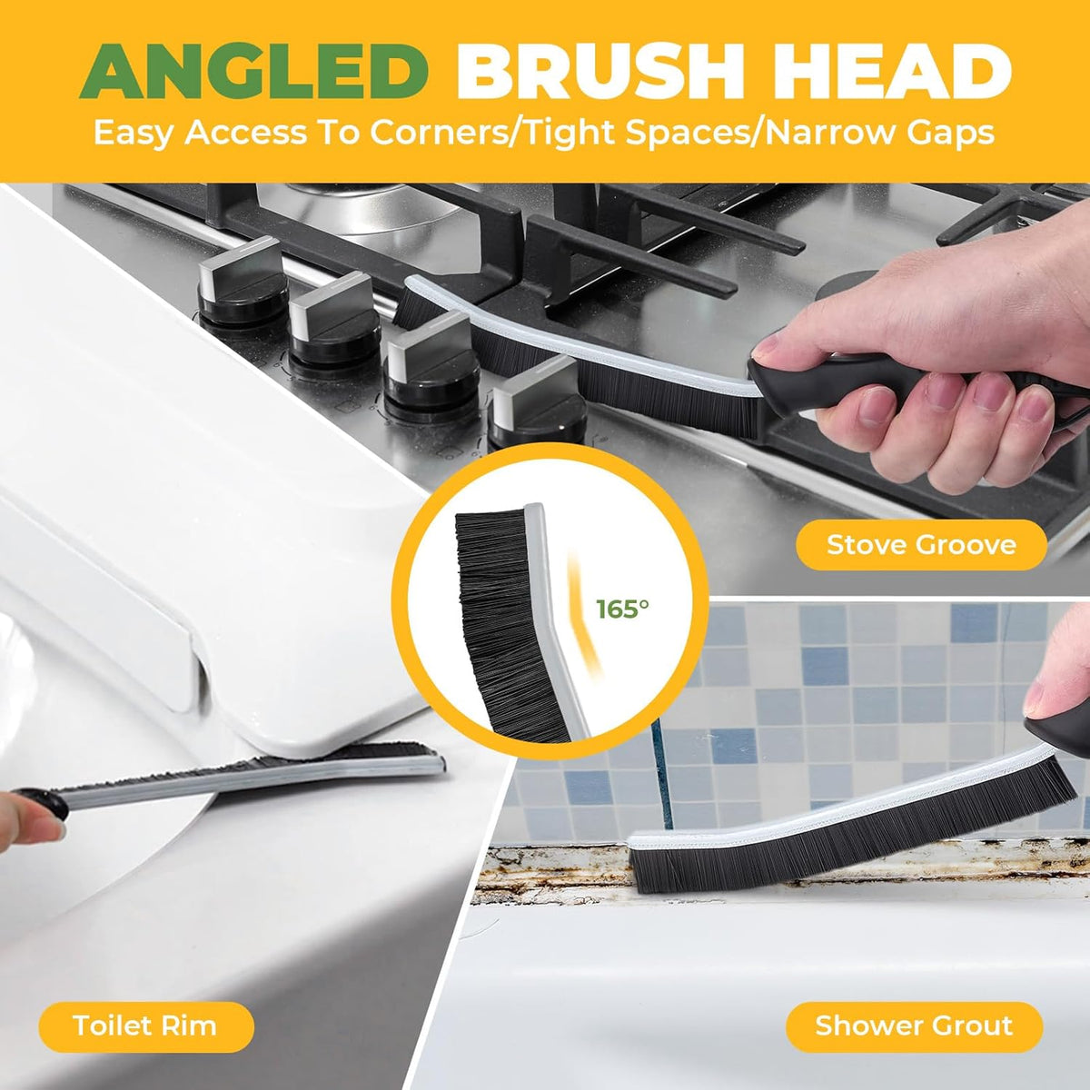 Cleaning Brush, 5 Pcs Hard Bristle Crevice Cleaning Brush, Grout Brush, Scrub Brush for Tile Grout