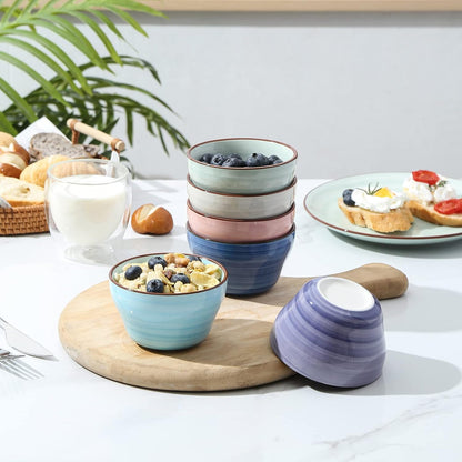 Selamica Ceramic 8oz Bouillon Cups 4 Inch Small Dessert Bowls for Soup Dipping Sauce Coffee