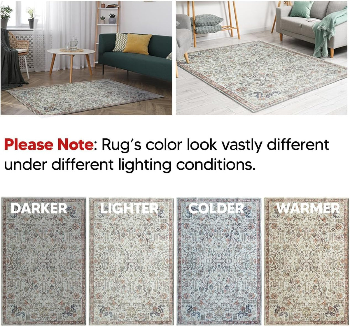Keen Home Design 2x7 Rug - Machine Washable Runner Rug with Non-Slip Backing, Ideal for Hallway