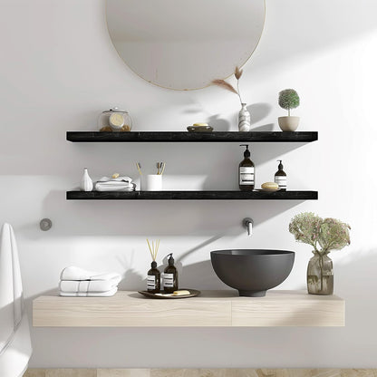 Wood Floating Shelves for Wall Decor, Rustic Wall Shelves for Bedroom Bathroom Kitchen Living Room