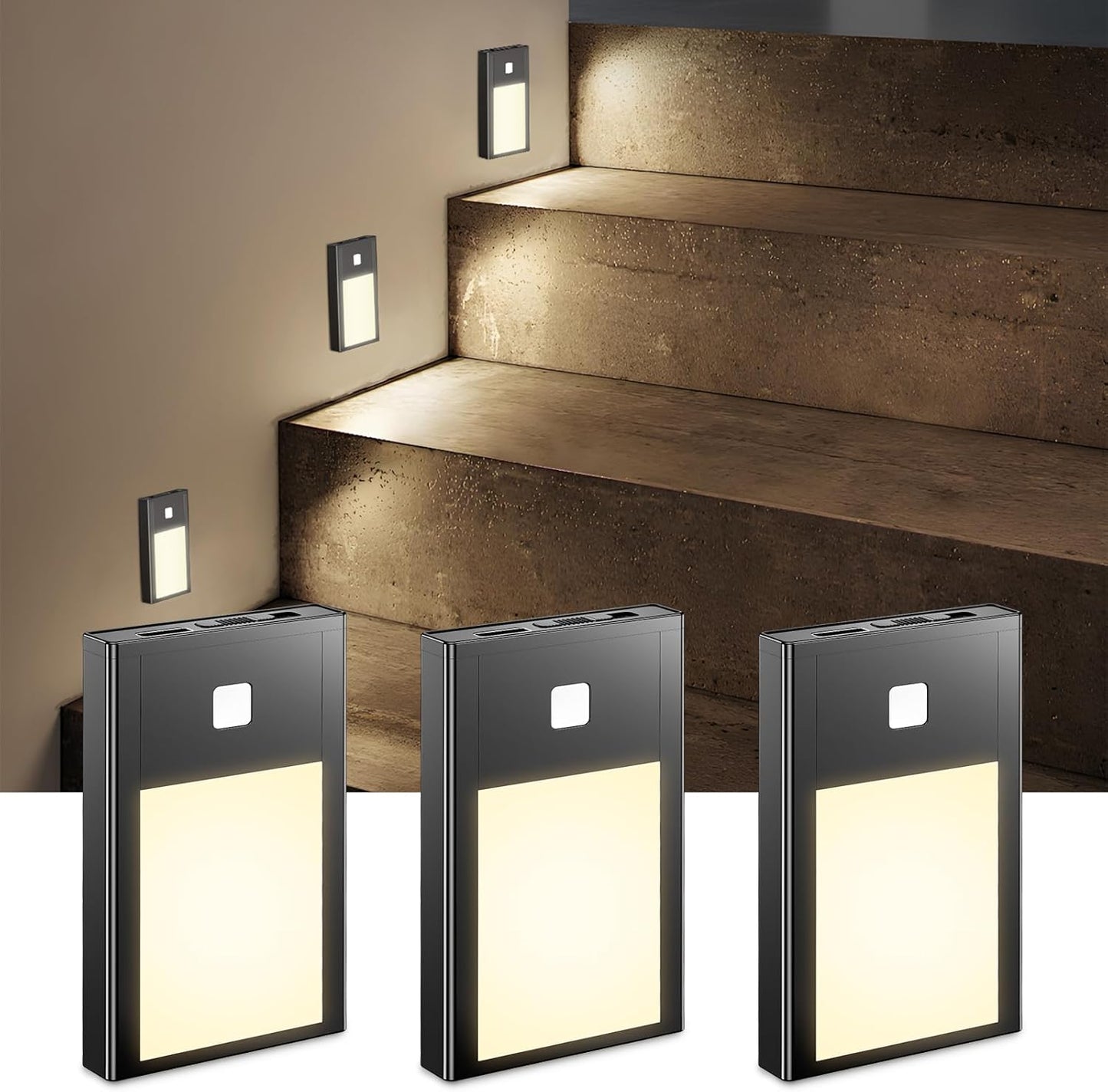VST Motion Sensor Night Light, Rechargeable Battery Powered Led Light with Magnetic Suck