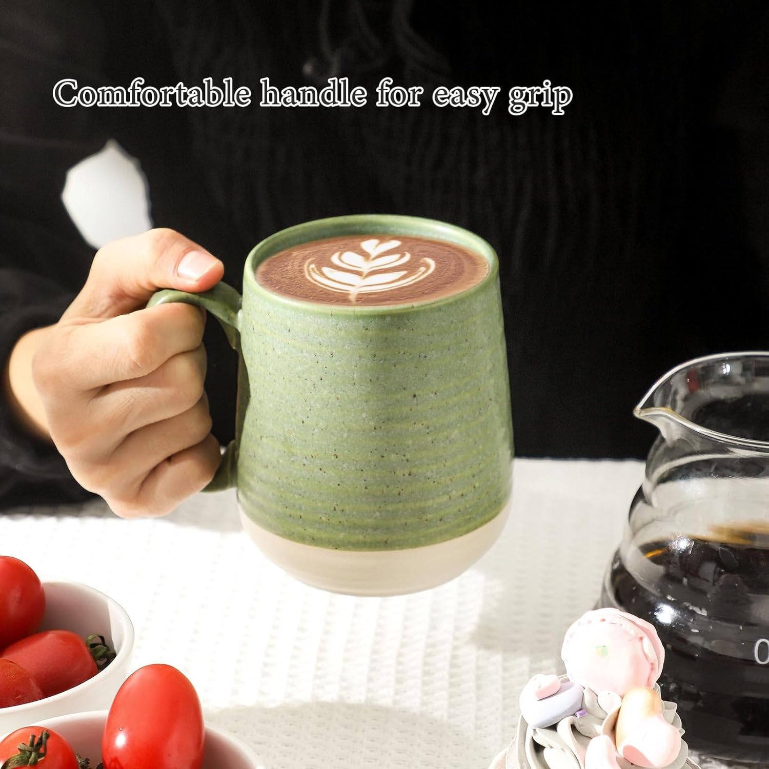 Hasense Coffee Mugs Set of 4, 15 oz Large Porcelain Mugs with Handle for Women Men, Colorful
