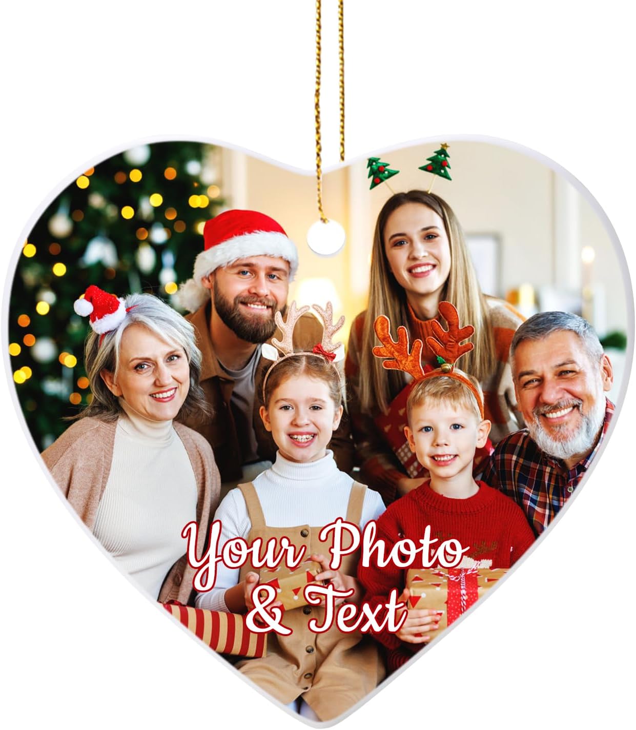 Personalized Christmas Ornaments 2025 Ceramic Custom Picture Text Hanging Ornament Customized