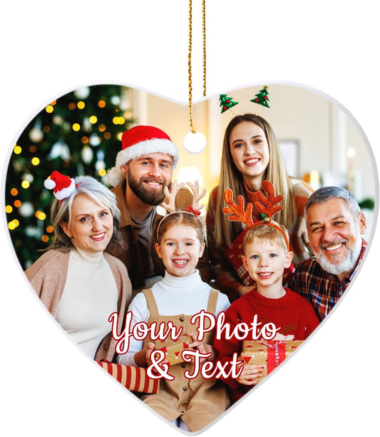 Personalized Christmas Ornaments 2025 Ceramic Custom Picture Text Hanging Ornament Customized