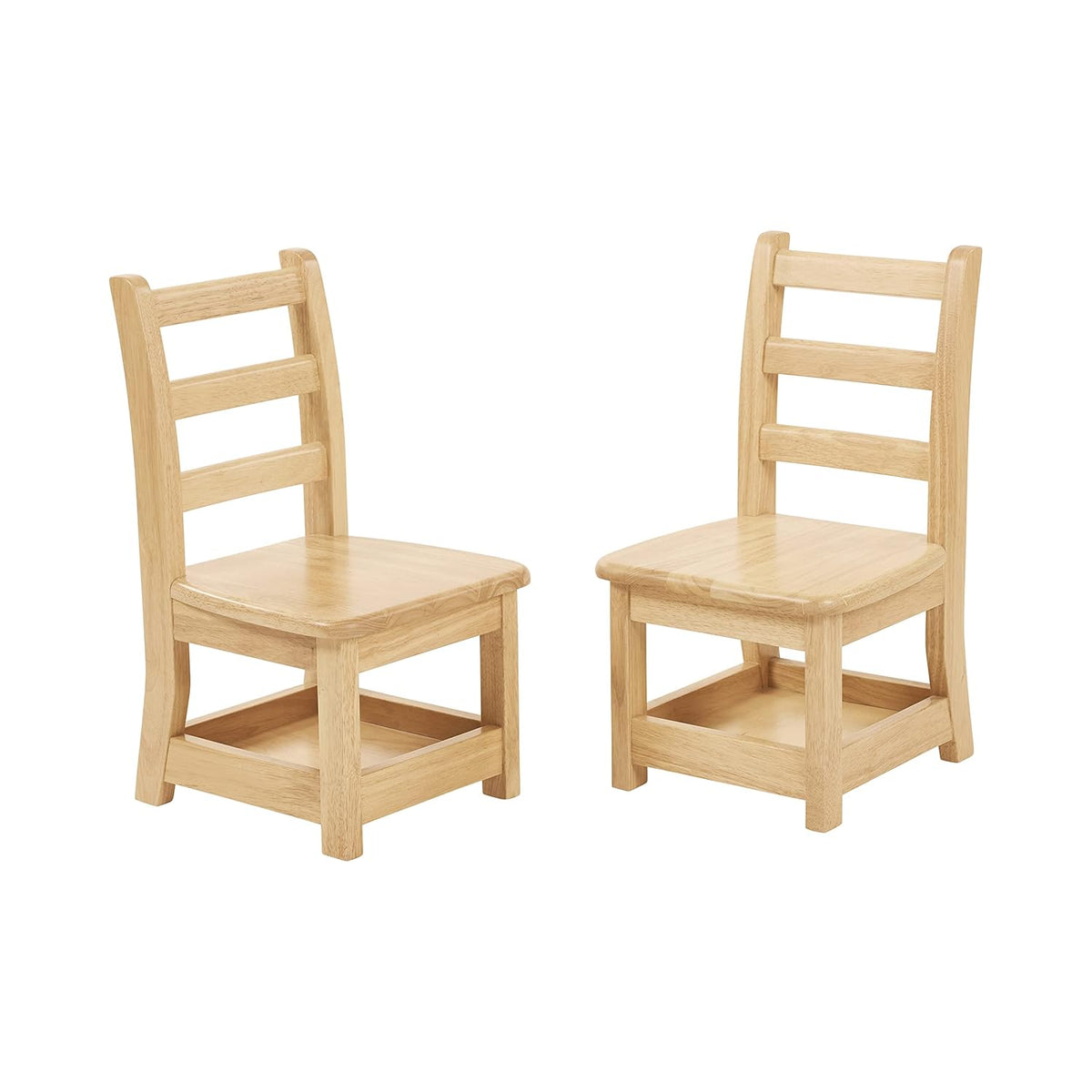 ECR4Kids Three Rung Ladderback Chair with Storage, 10in Seat Height , Classroom Seating, Honey