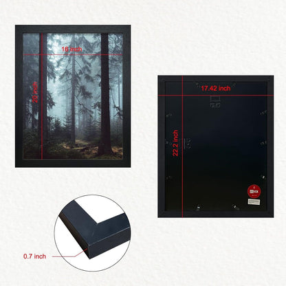 VCK 16x20 Poster Frames 3 Pack Black MDF Wood and Polished Plexiglass Frame,Display Pictures in