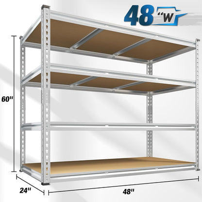 REIBII Garage Shelving, 4 Tier Storage Shelves Load 2550LBS, Adjustable Garage Shelving Heavy Duty