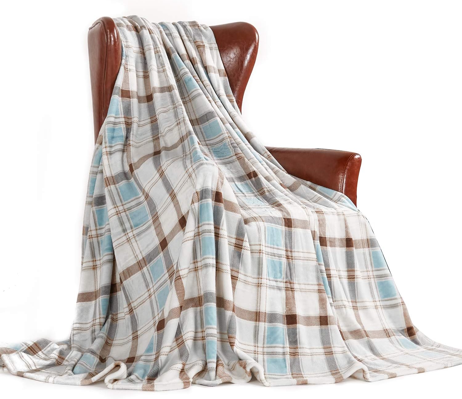 MERRYLIFE Throw Blanket Plaid Sherpa | Ultra-Plush Soft Colorful Oversized | Decorative Couch