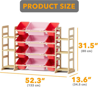 SpaceAid Toy Storage Organizer with 6 Shelves and 12 Bins, Toy Organizers Storage Bookshelf, Kids
