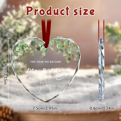 Custom Christmas Ornament Glass-Personalized Christmas Ornaments with Photo/Name/Date/Text,Wedding