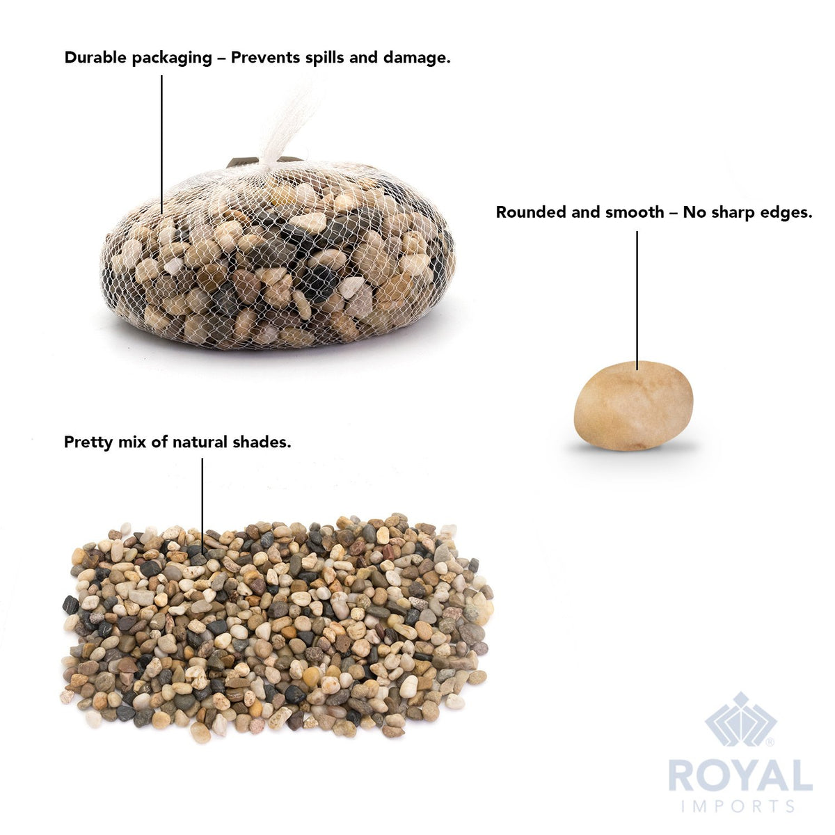 Royal Imports 5LBS River Rocks Decorative Ornamental Pebbles, Garden Landscaping Stones, Gravel