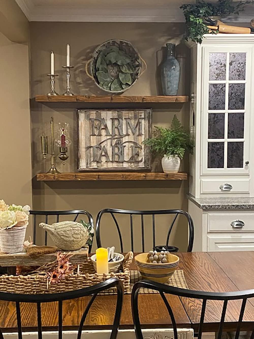 joelsantiques Floating Shelf, Wood Wall Shelf, Natural Wooden Home Decor for Bathroom Kitchen