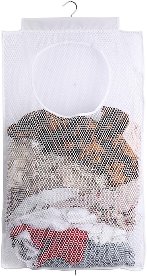 ALYER Breathable Mesh Laundry Hamper,Foldable Hanging Closet Storage Basket,Portable Space Saving