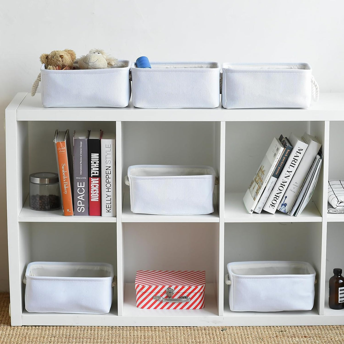 TheWarmHome Storage Basket for Gifts Empty - 11.8x7.8x5.2 inch 1 Pack Fabric Storage Cubes, Nursery