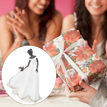 Guichifun Fairy Statue Collection Home Decoration - White Leaf Angel Girls Resin Living Room