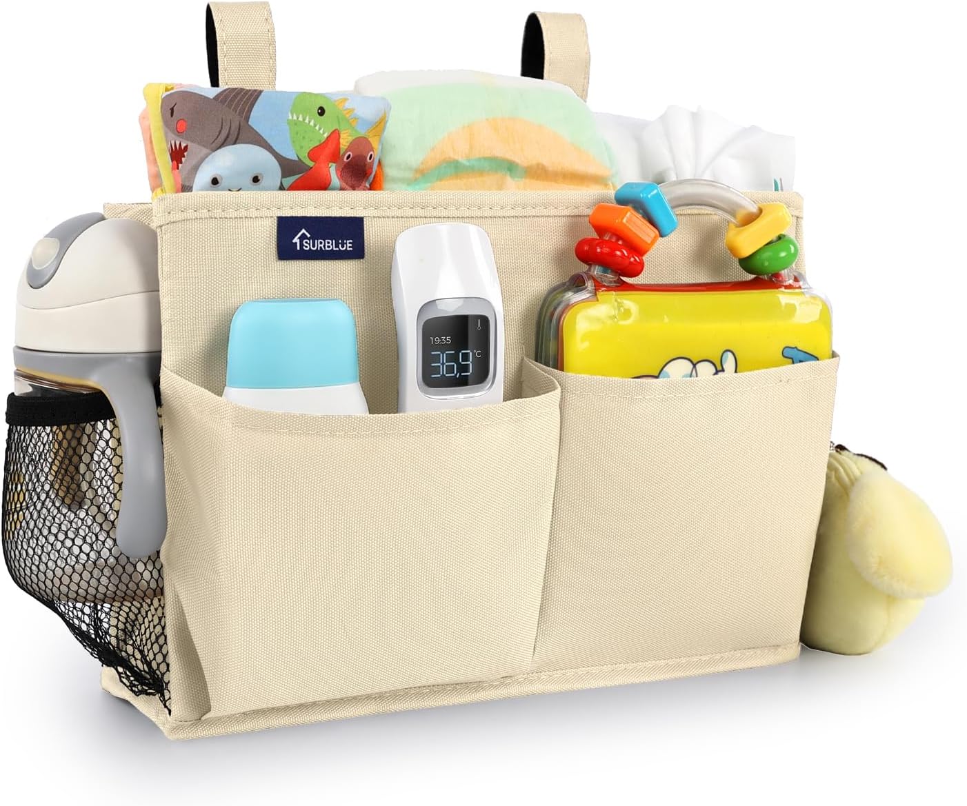 Surblue Bedside Caddy Hanging Organizer Storage Bag Pocket for Bunk, Hospital, College Dorm Rooms