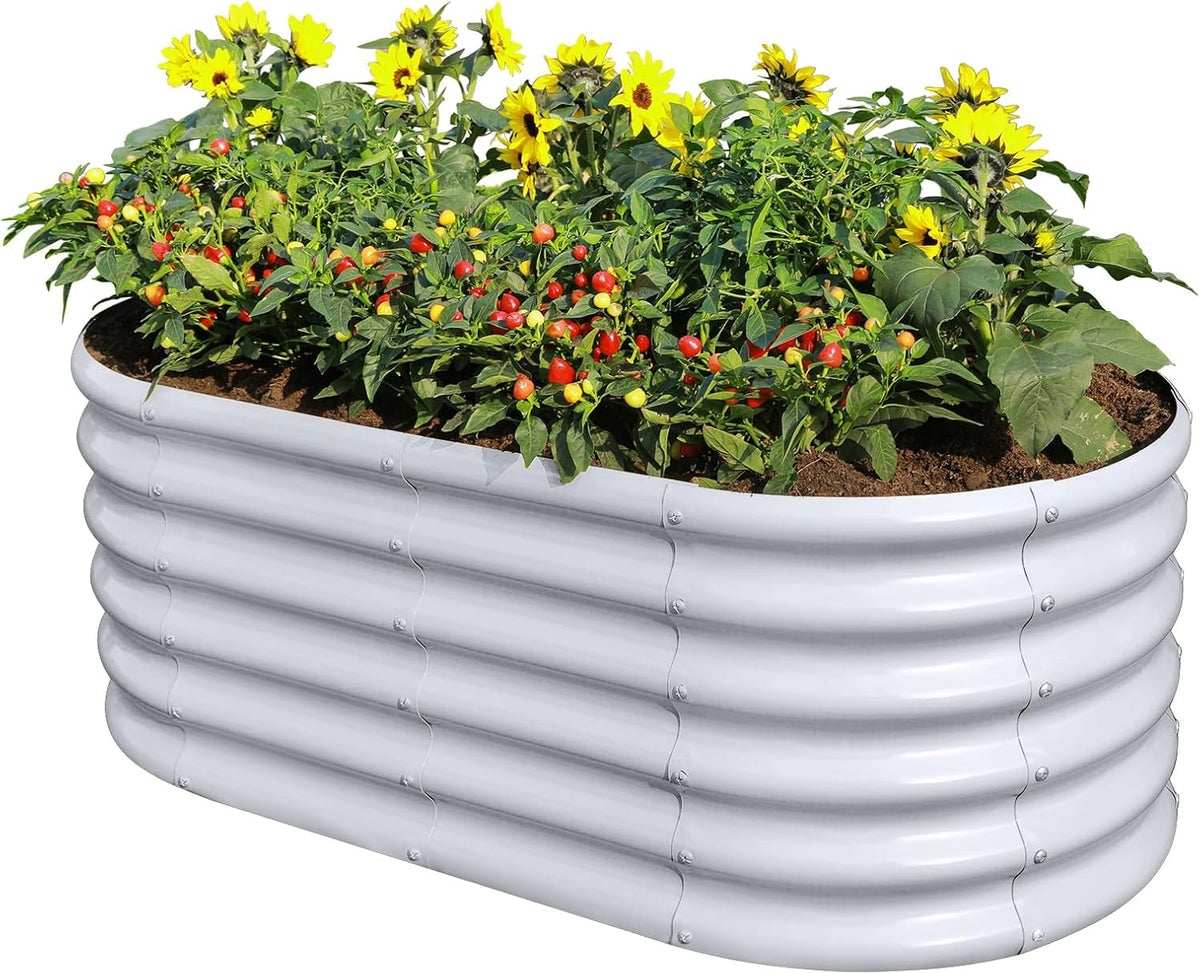 Land Guard 18“ Tall 4×2ft Galvanized Raised Garden Bed Kit, Galvanized Planter Garden Boxes
