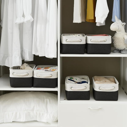 TheWarmHome Storage Bins for Shelves - 6 Pack 11.8x7.8x5.2 inch Collapsible Storage Cubes, Basket
