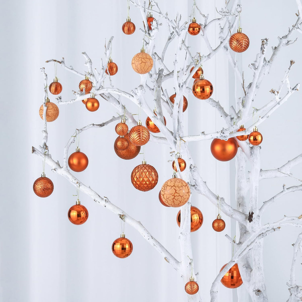 LANGXUN 36pcs Copper Orange Christmas Tree Decorations Balls, Bolas De Navidad, 2025 Christmas