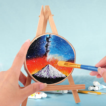 FUMILE Unfinished Natural Wood Slices 3.5-4 Inch, 10 PCS Round Wooden Discs with Tree Bark, Wood
