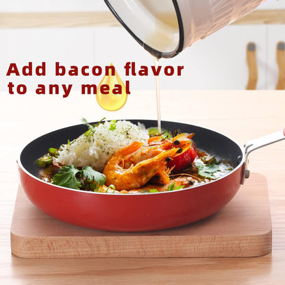 Ceramic Bacon Grease Container Keeper with Strainer,1L Frying Oil Storage Can White