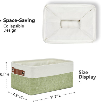 DULLEMELO Storage Baskets for Shelves, Small Fabric Collapsible Rectangular Storage Baskets for