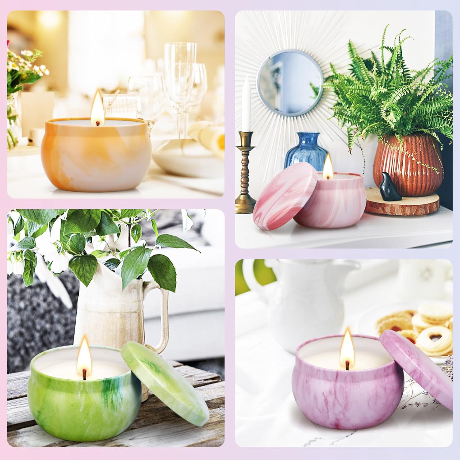 Scented Candles Gifts for Women, 8 Pack Candles for Home Scented, 8% Essential Oil Soy Candle