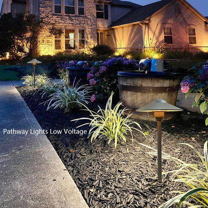 Arrownine Cast Aluminum Low Voltage Outdoor Pathway Light Walkway Landscape Path Lights Included