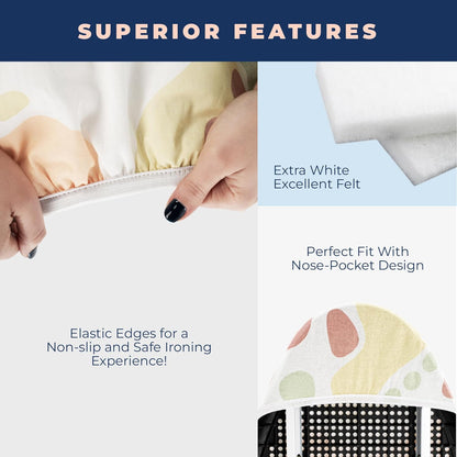 Ironing Board Cover and Pad Extra Thick Heavy Duty Padded 4 Layers Non Stick Scorch and Stain